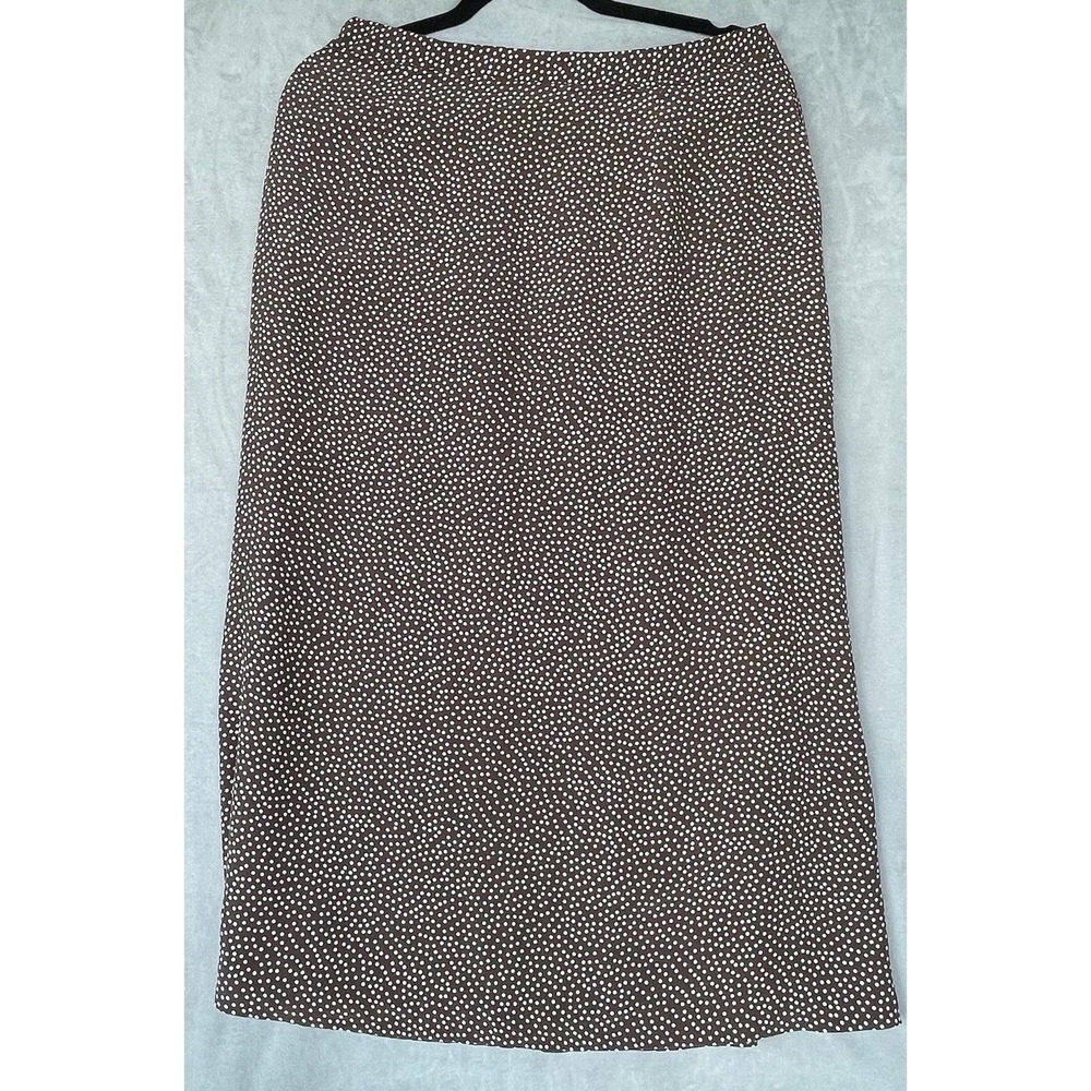 Pendleton Silk Skirt Womens 12 Brown Polka Dot Pockets Elegant Finance Boss Babe